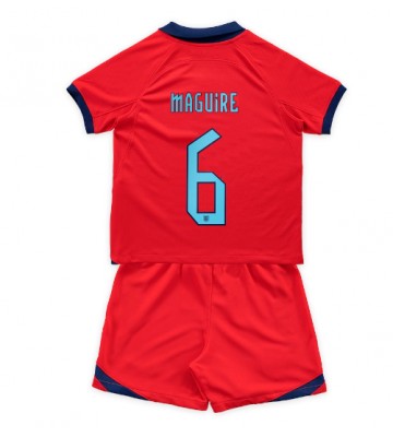 England Harry Maguire #6 Bortaställ Barn VM 2022 Kortärmad (+ Korta byxor)